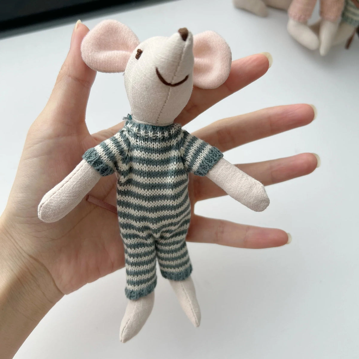 Stuffed Animal Doll Cotton-Linen Embroidered Details