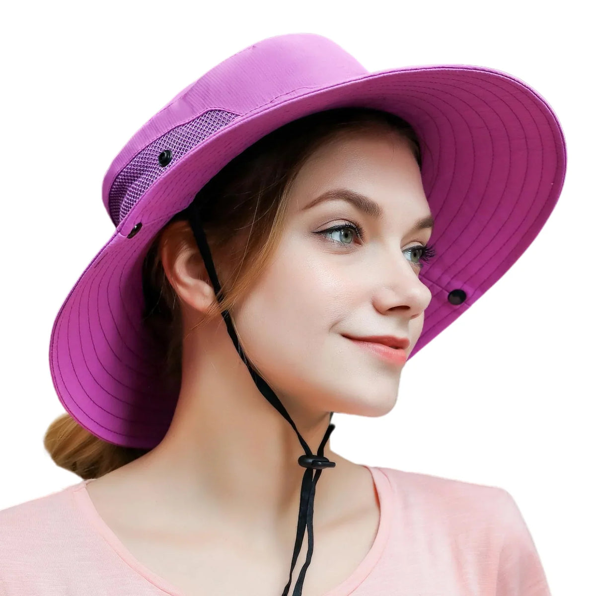 Sun Hat Wide Brim UPF 50 Ponytail Opening