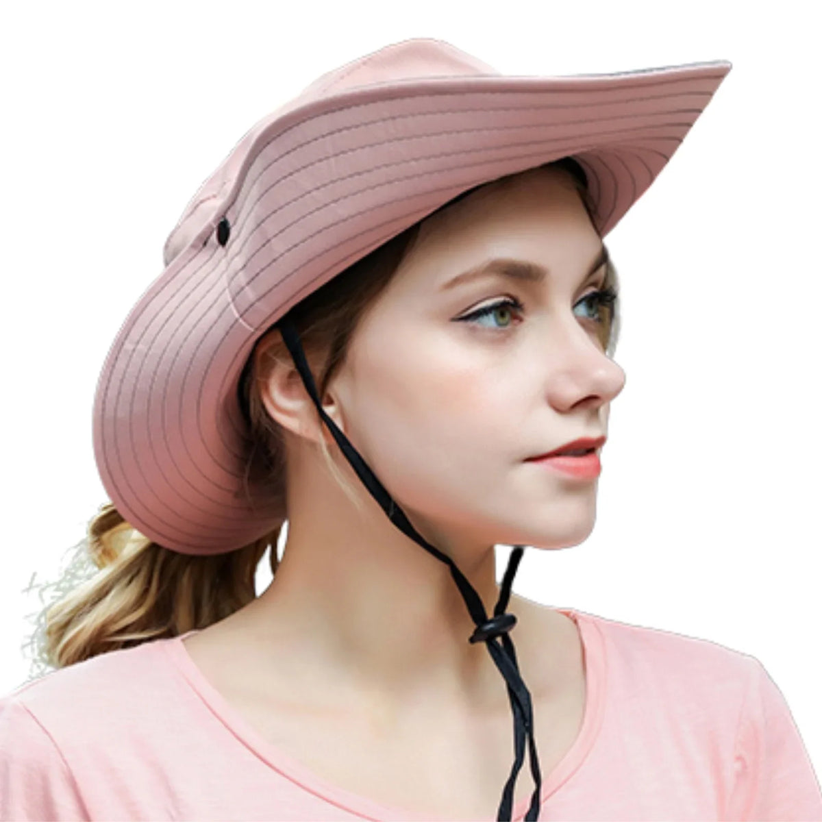 Sun Hat Wide Brim UPF 50 Ponytail Opening