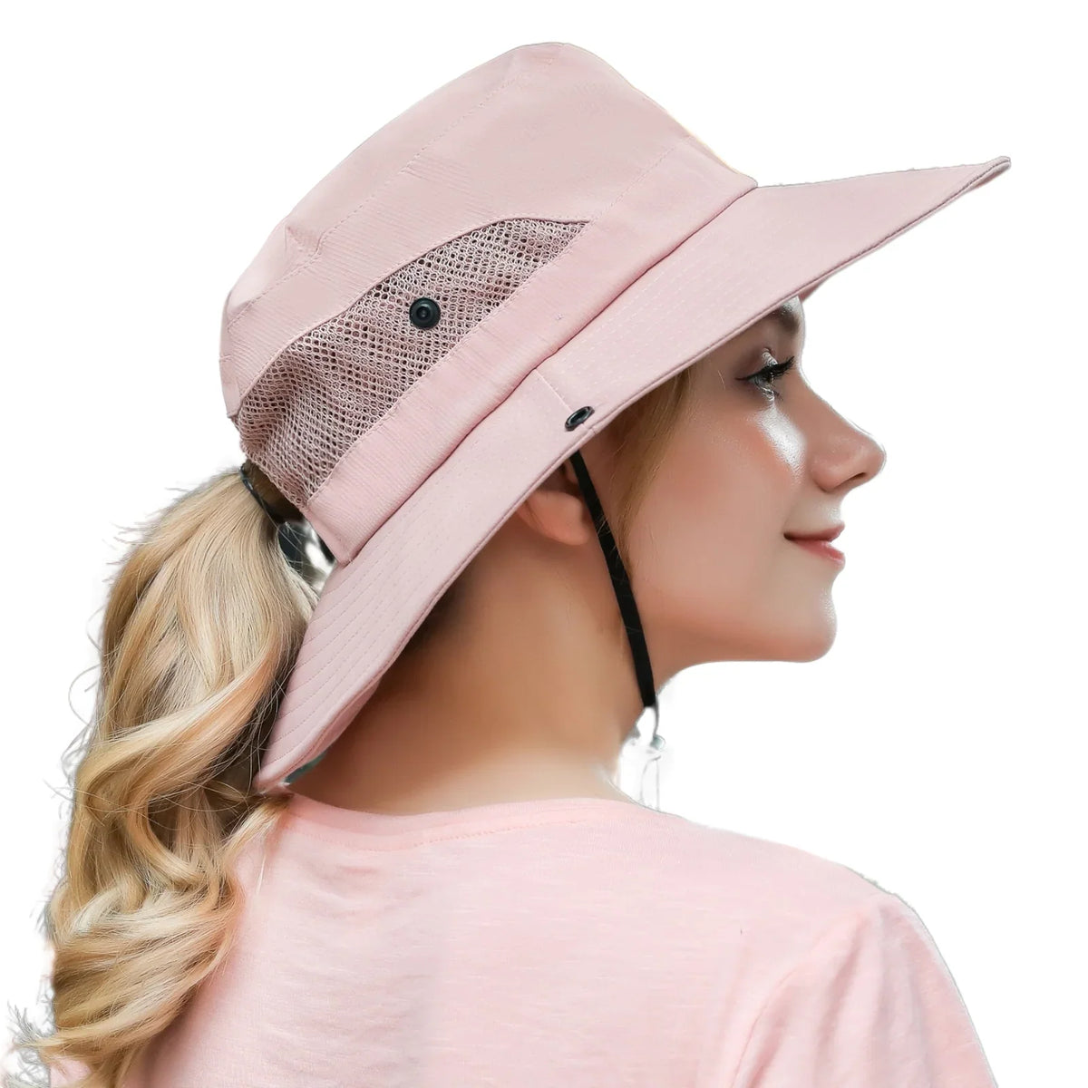 Sun Hat Wide Brim UPF 50 Ponytail Opening