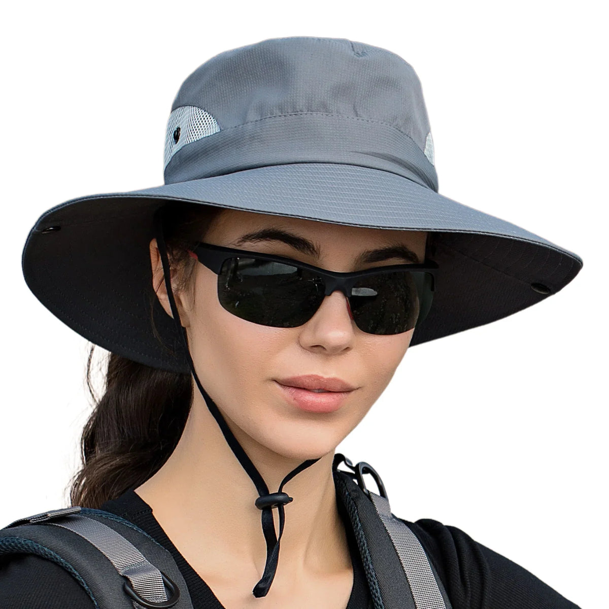 Sun Hat Wide Brim UPF 50 Ponytail Opening