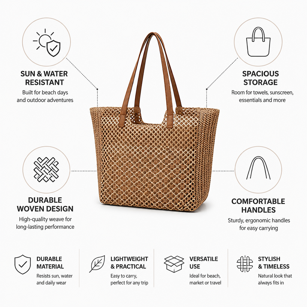 Sun- & Water-Resistant Woven Beach Bag