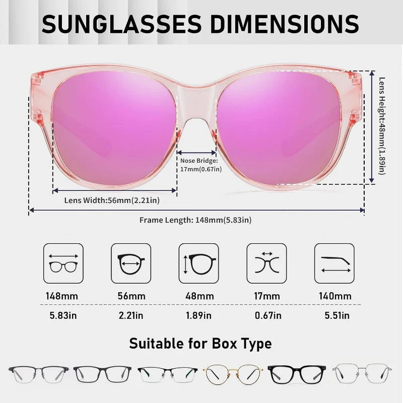 Sunglasses Fit-Over Prescription Polarized UV400 Protection