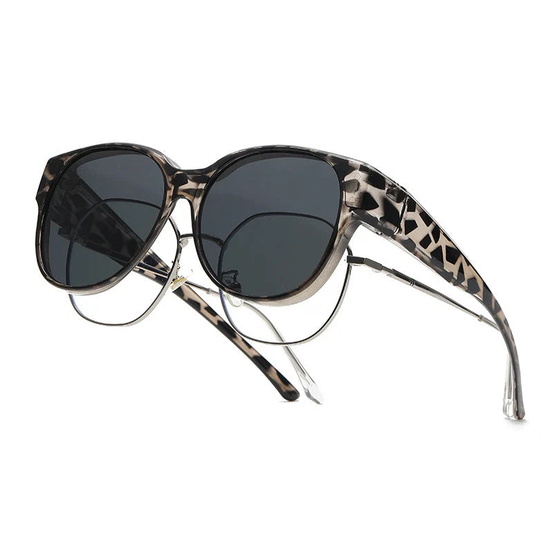 Sunglasses Over Glasses Polarized UV400 Cat-Eye Design