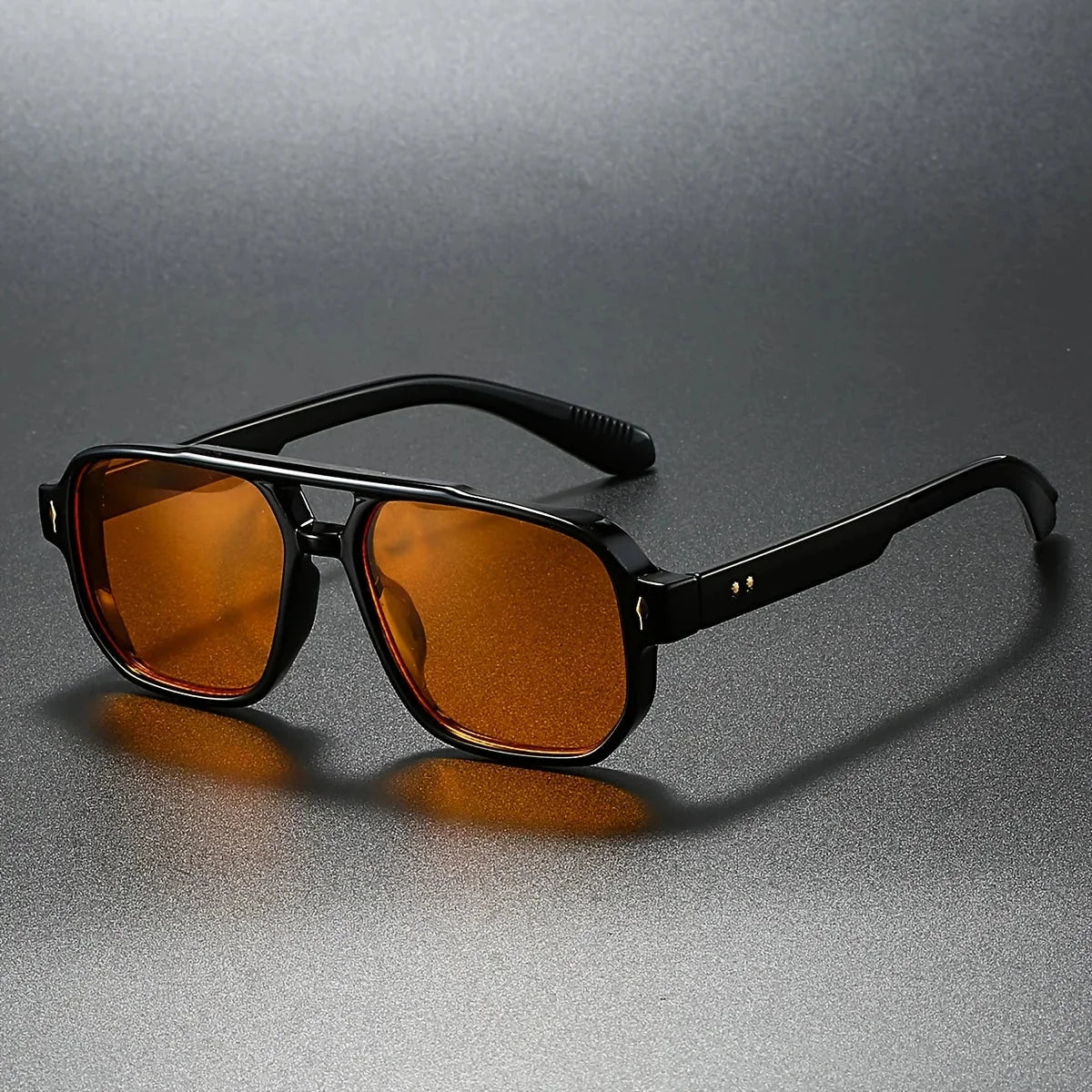 Sunglasses Retro Square Double Bridge UV400 Protection