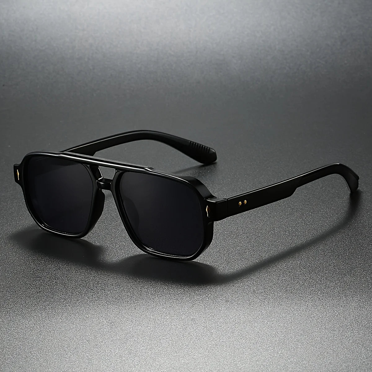 Sunglasses Retro Square Double Bridge UV400 Protection