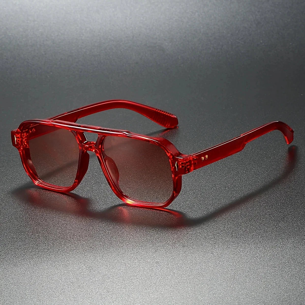 Sunglasses Retro Square Double Bridge UV400 Protection