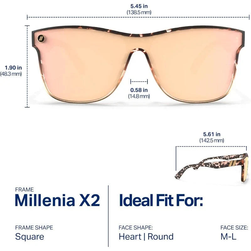 Sunglasses Square Flat-Top Polarized UV400 Protection