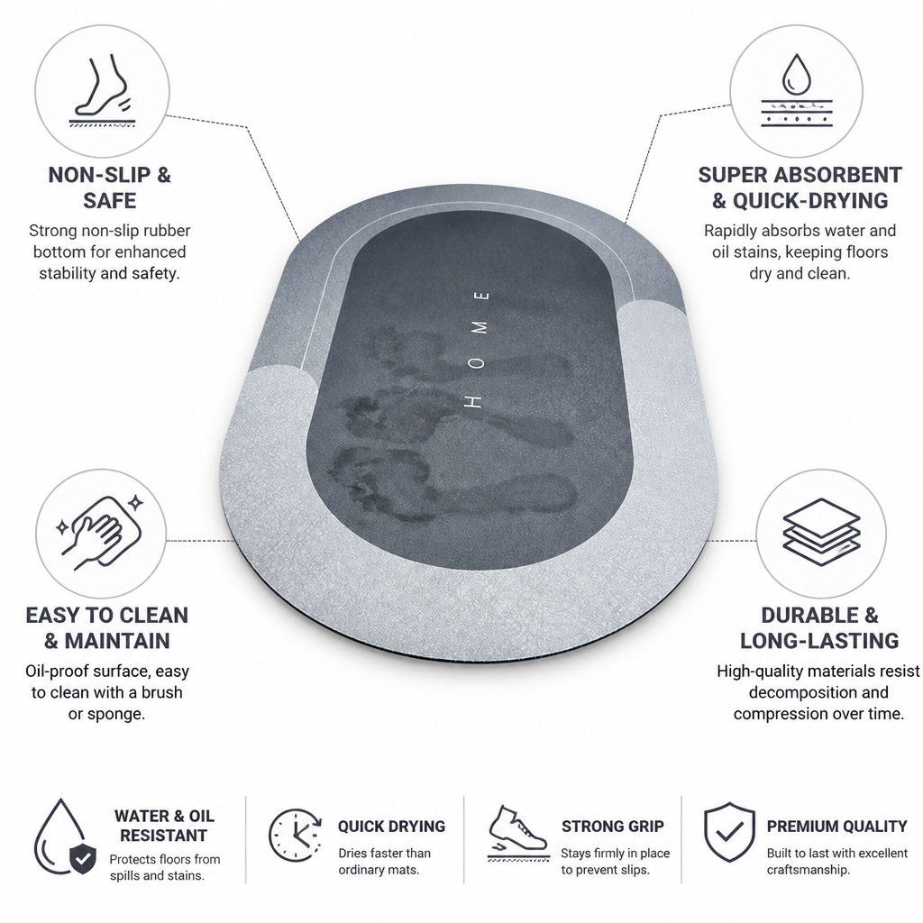 Super Absorbent Quick-Drying Non-Slip Floor Mat