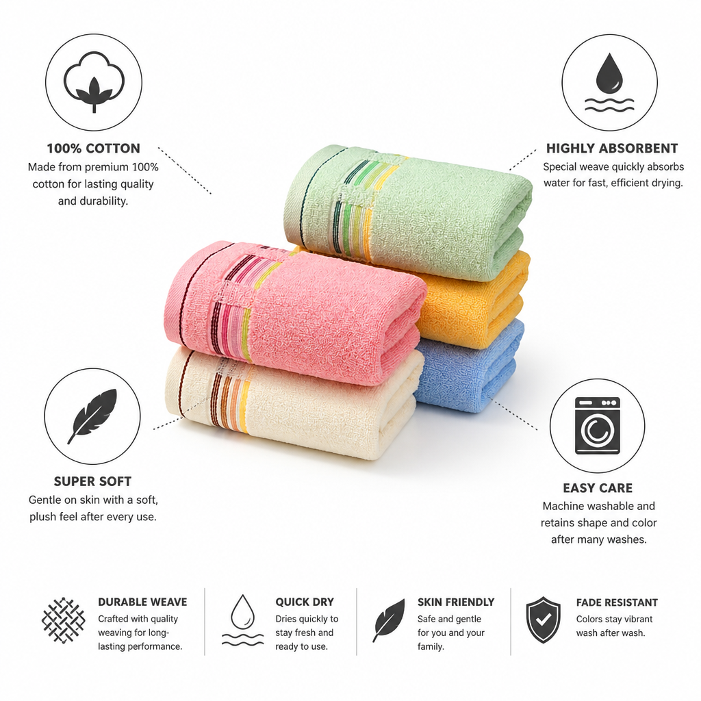 Super-Soft Quick-Dry 100% Cotton Bath Towel