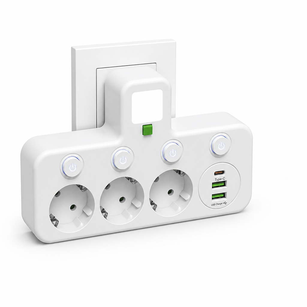 Surge-Protected USB-A & USB-C Power Strip (Night Light)