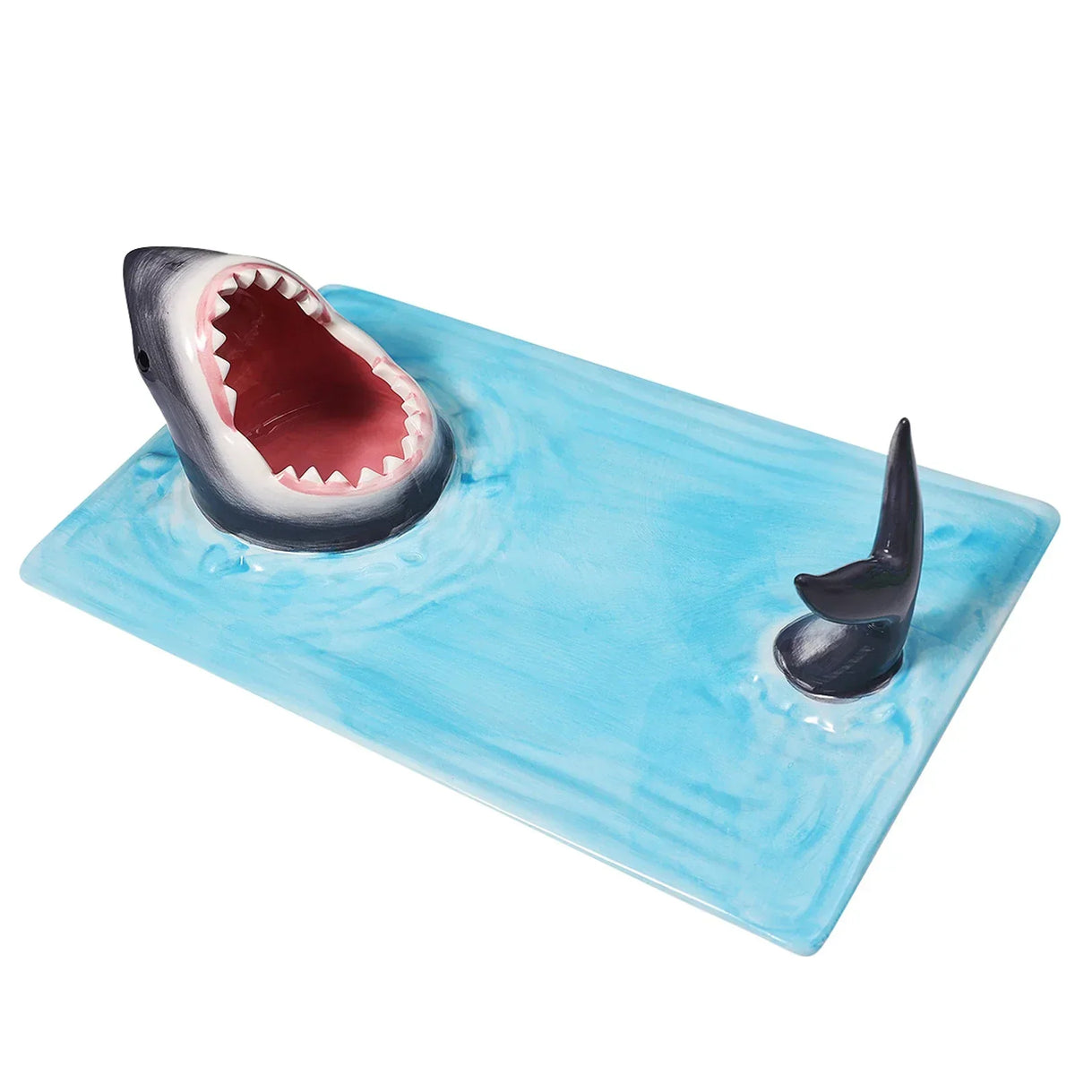 Sushi Serving Platter Ceramic Shark Design Dishwasher-Safe