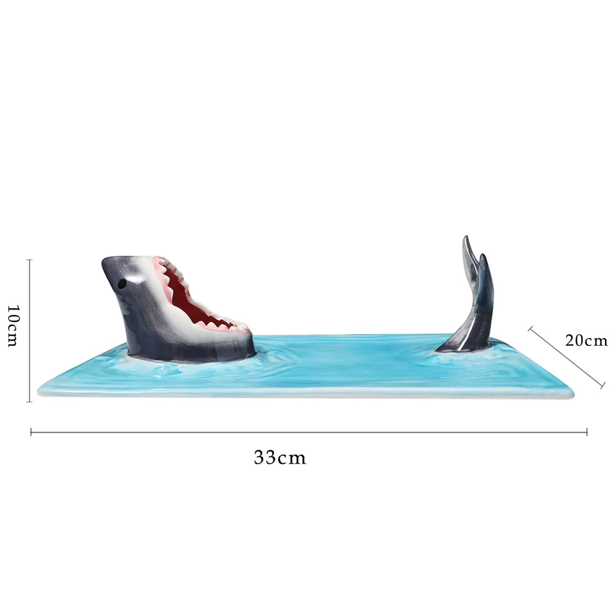 Sushi Serving Platter Ceramic Shark Design Dishwasher-Safe