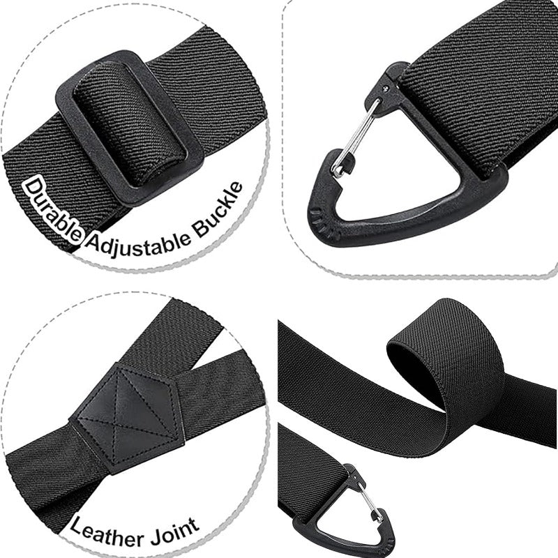 Suspenders Adjustable Elastic with Locking Carabiner Hooks