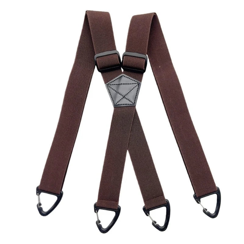 Suspenders Adjustable Elastic with Locking Carabiner Hooks