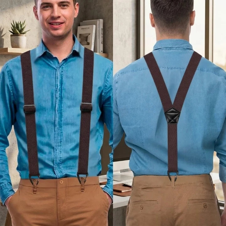 Suspenders Adjustable X or Y Style Metal Belt Loop Clips