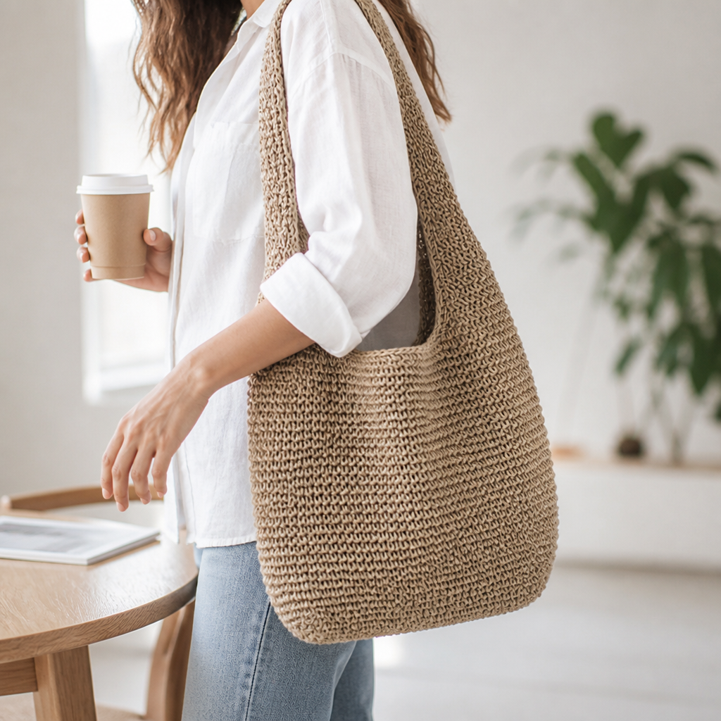 Sustainable Handmade Woven Handbag (Spacious Interior)