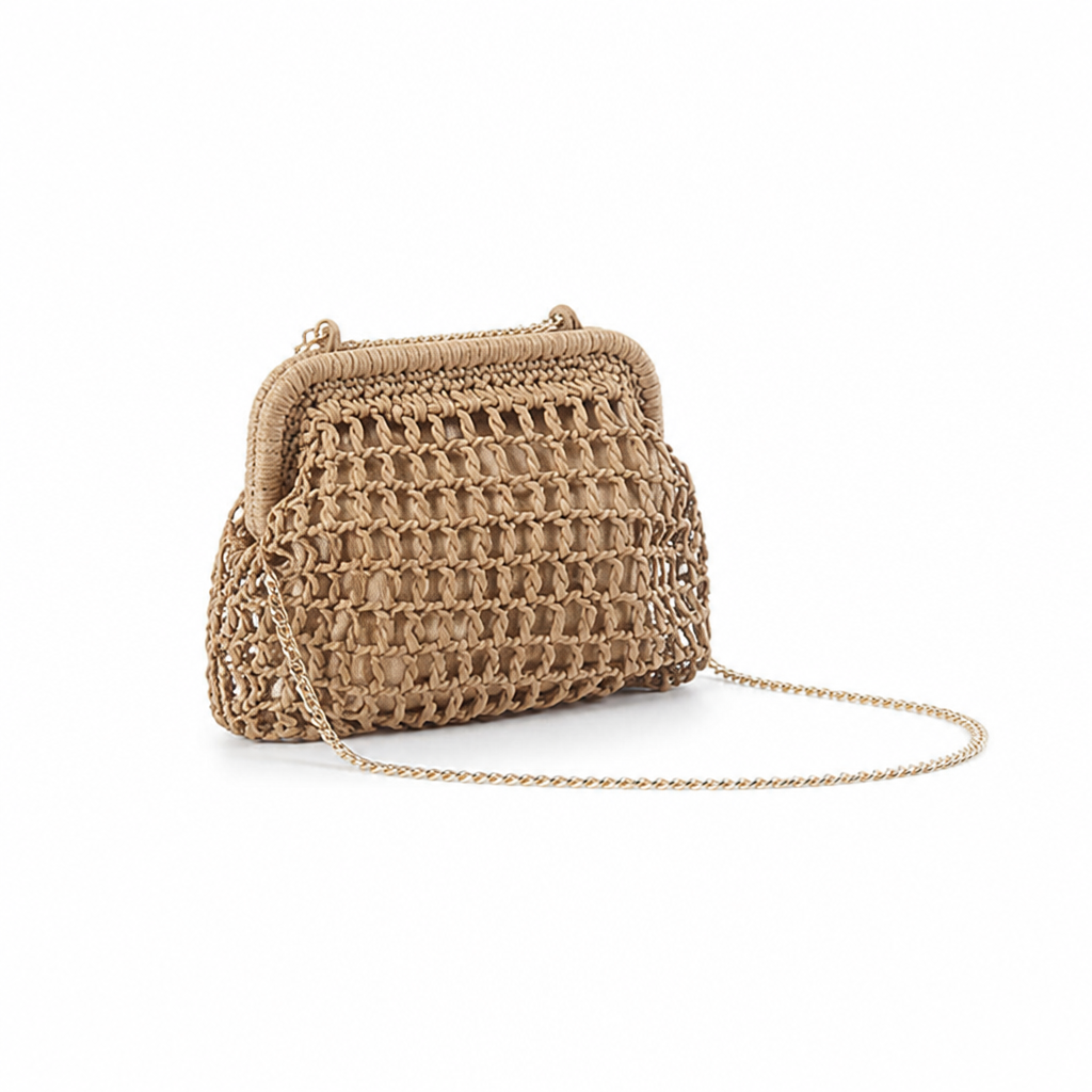 Sustainable Woven & Fine Chain Handbag