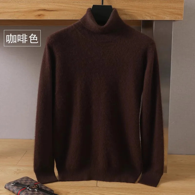 Sweater 100% Cashmere Cable Knit High Collar