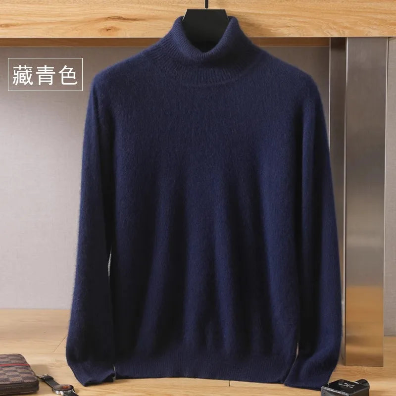 Sweater 100% Cashmere Cable Knit High Collar