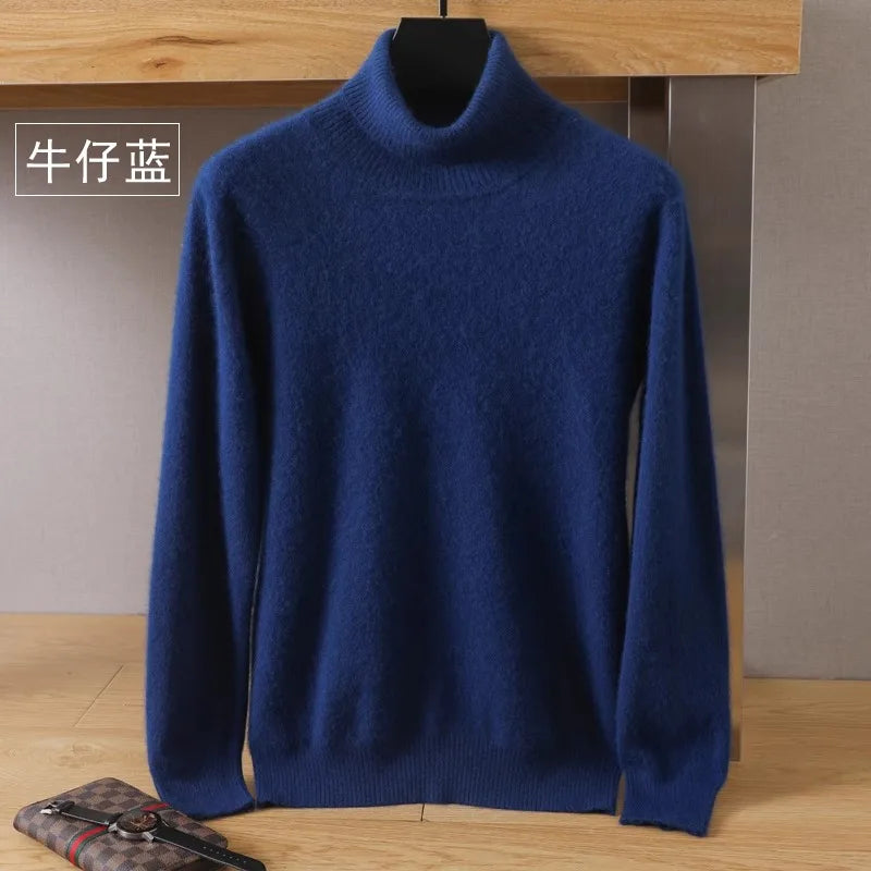 Sweater 100% Cashmere Cable Knit High Collar