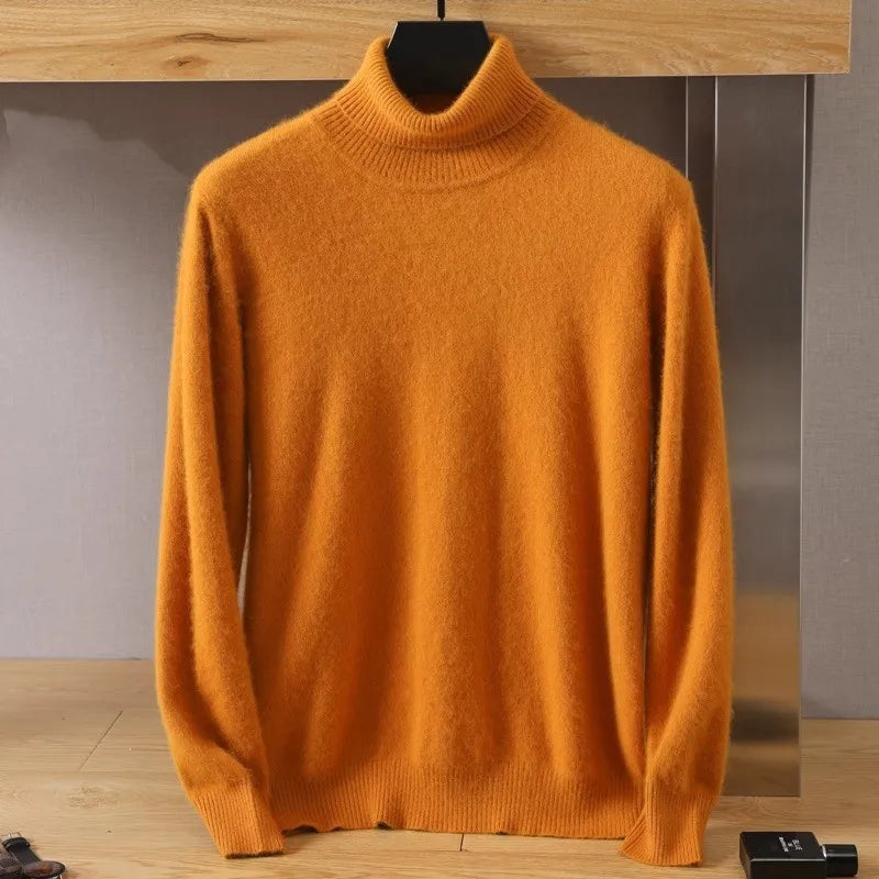 Sweater 100% Cashmere Cable Knit High Collar