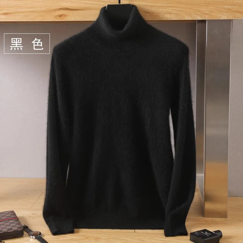 Sweater 100% Cashmere Cable Knit High Collar