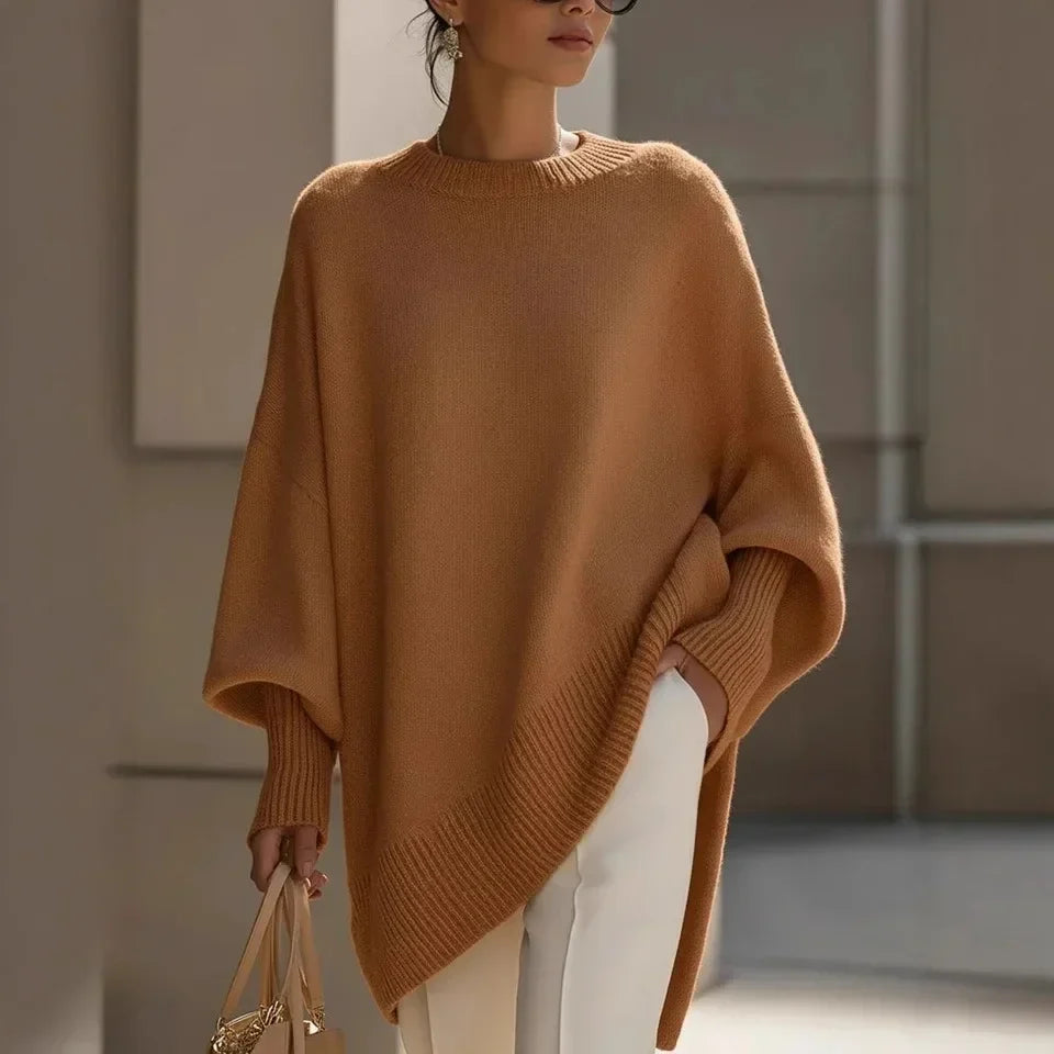 Sweater Oversized Dropped Shoulders Asymmetric Hem