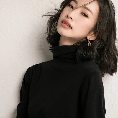 Sweater Slim Fit Turtleneck Shape-Retaining