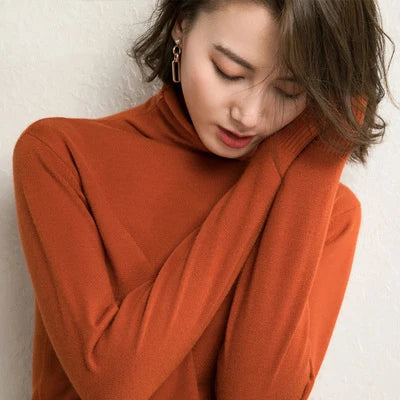 Sweater Slim Fit Turtleneck Shape-Retaining