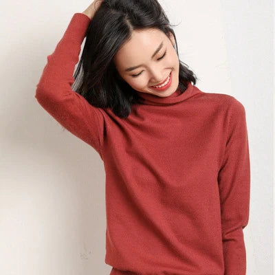 Sweater Slim Fit Turtleneck Shape-Retaining