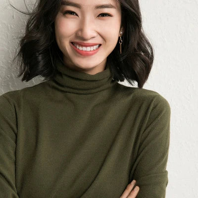 Sweater Slim Fit Turtleneck Shape-Retaining