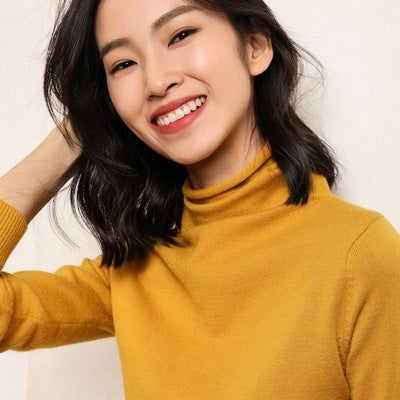 Sweater Slim Fit Turtleneck Shape-Retaining