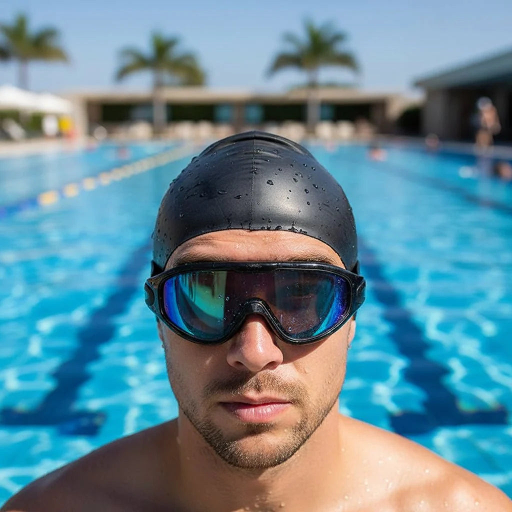 Swimming Goggles Anti-Fog 180° Wide View Adjustable Strap