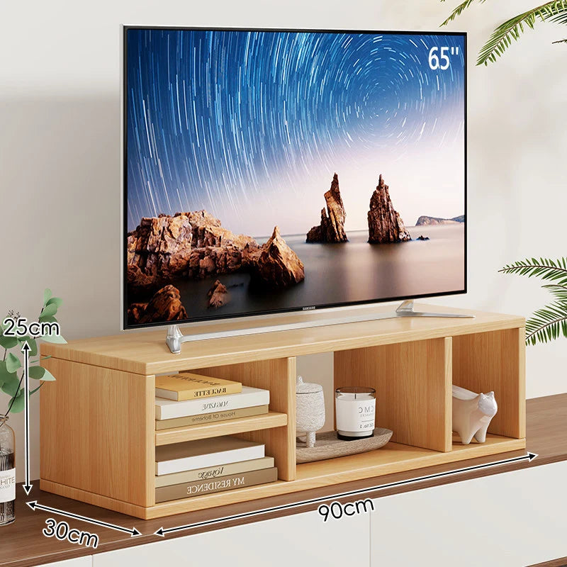 TV Stand Riser Two Open Compartments Cable Access