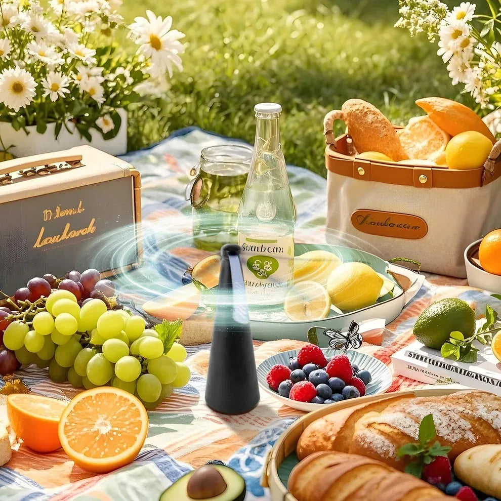 Table Fly Fan Holographic Blades USB & Battery Powered