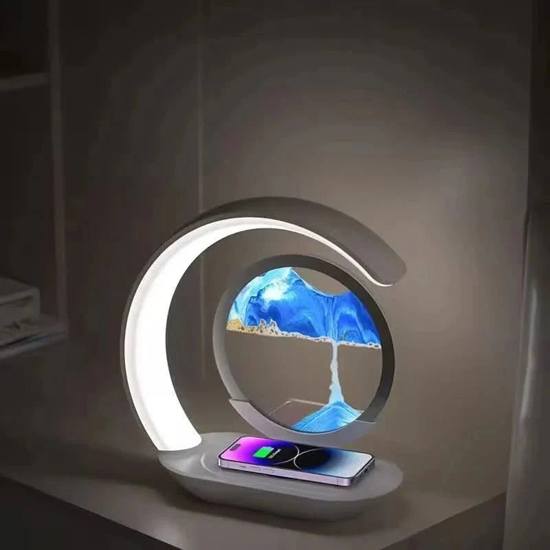 Table Lamp 3D Sand Painting Touch Dimming Wireless Charging