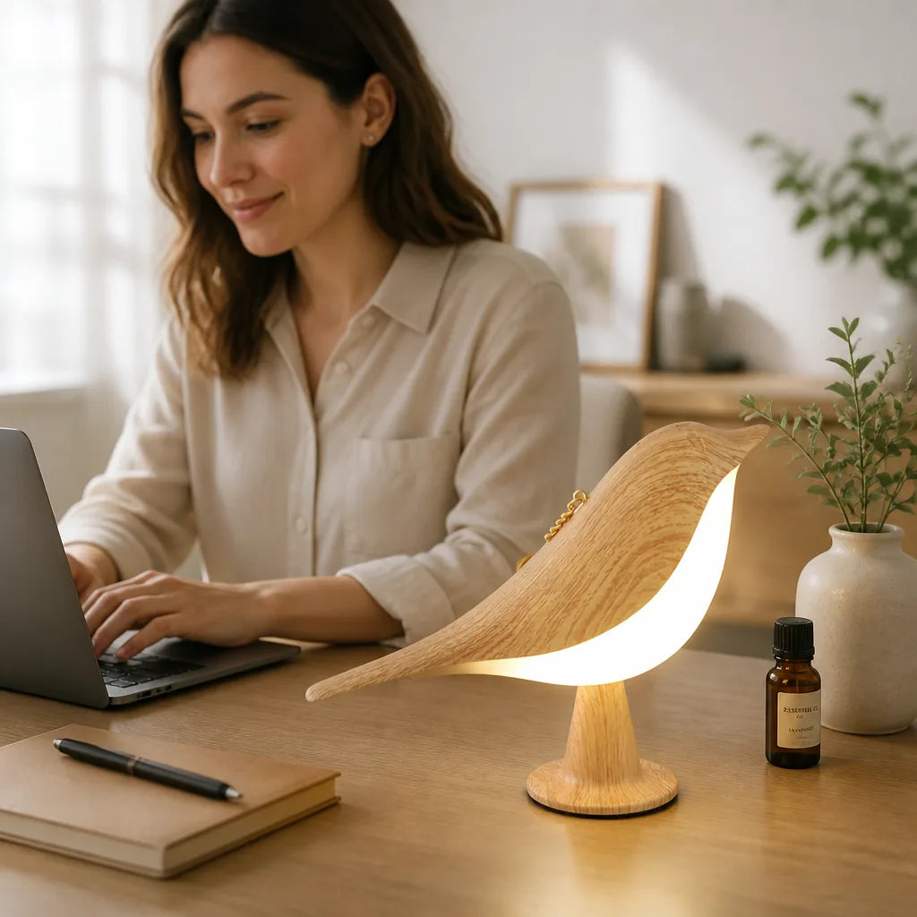 Table Lamp Bird Design Aroma Diffuser USB-C Rechargeable