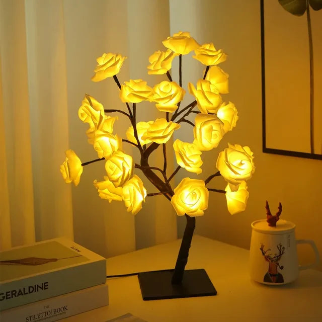 Table Lamp Branch-Inspired Warm White LED USB-Powered