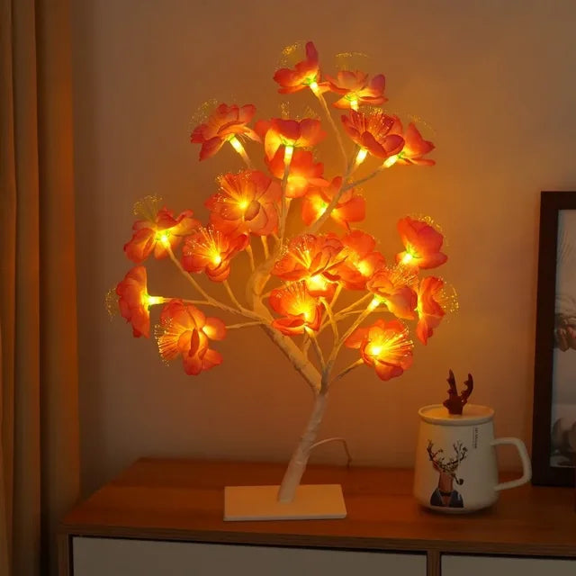 Table Lamp Branch-Inspired Warm White LED USB-Powered
