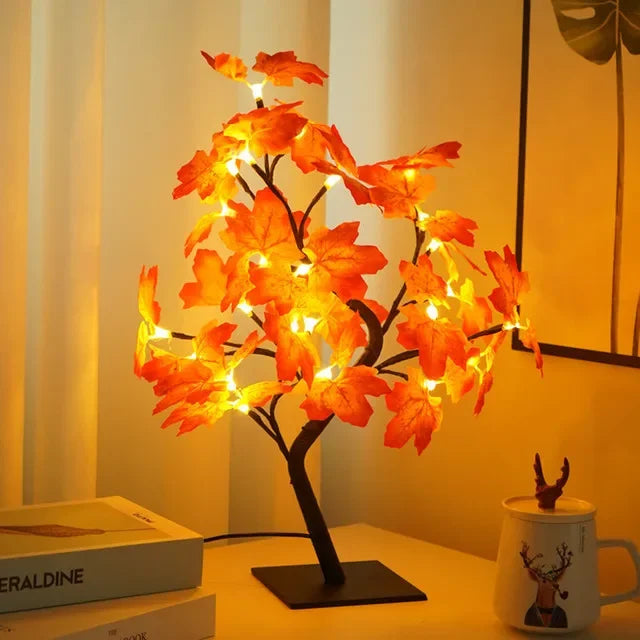 Table Lamp Branch-Inspired Warm White LED USB-Powered