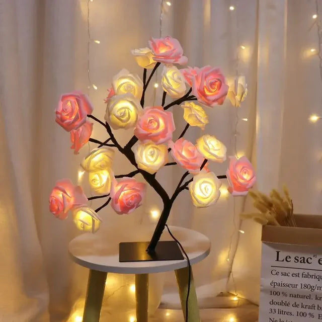 Table Lamp Branch-Inspired Warm White LED USB-Powered