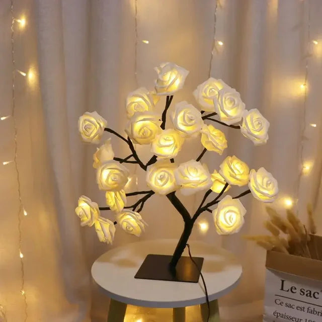 Table Lamp Branch-Inspired Warm White LED USB-Powered