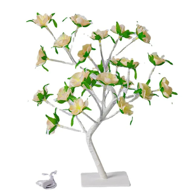 Table Lamp Branch-Inspired Warm White LED USB-Powered
