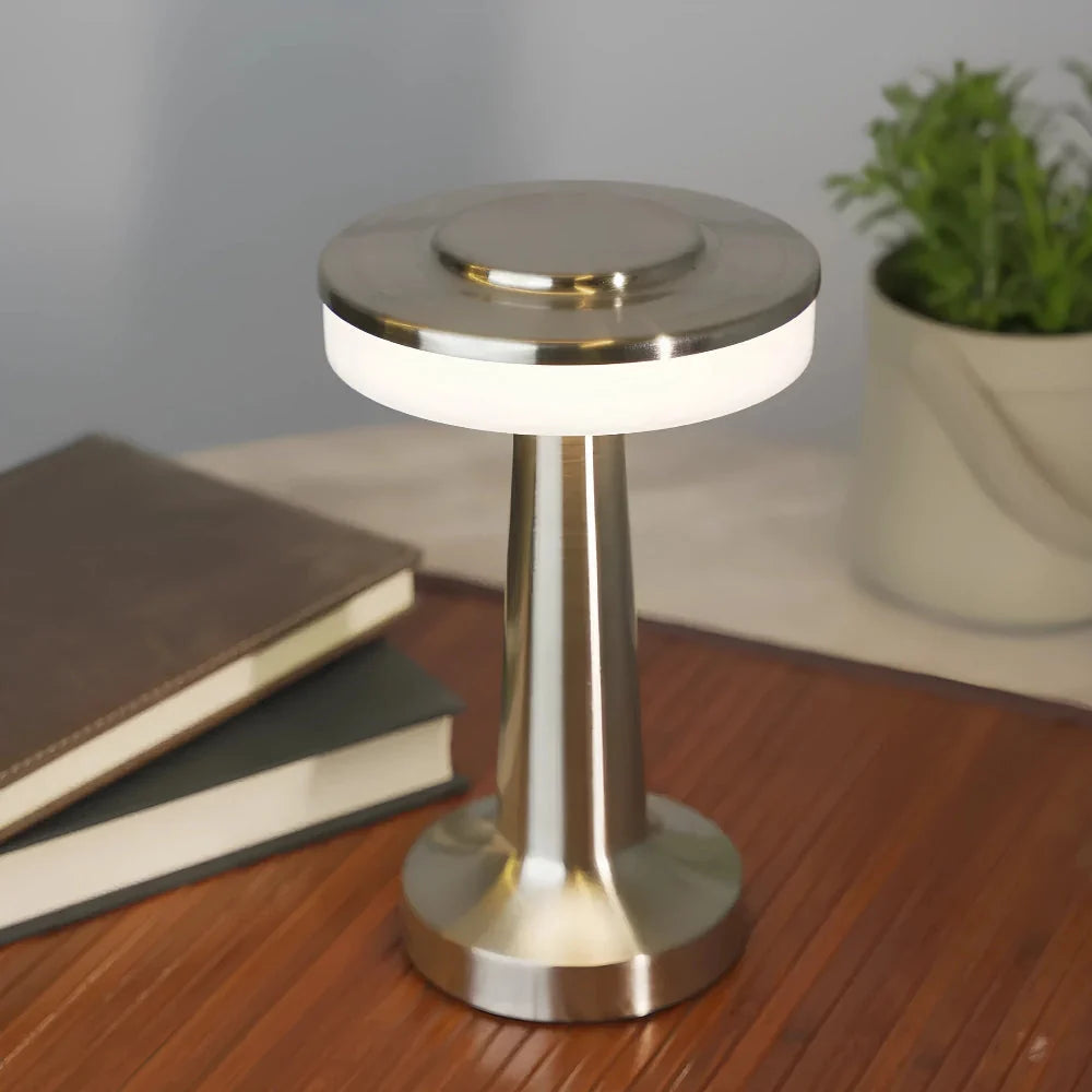 Table Lamp Cordless Metal USB Rechargeable & Dimmable