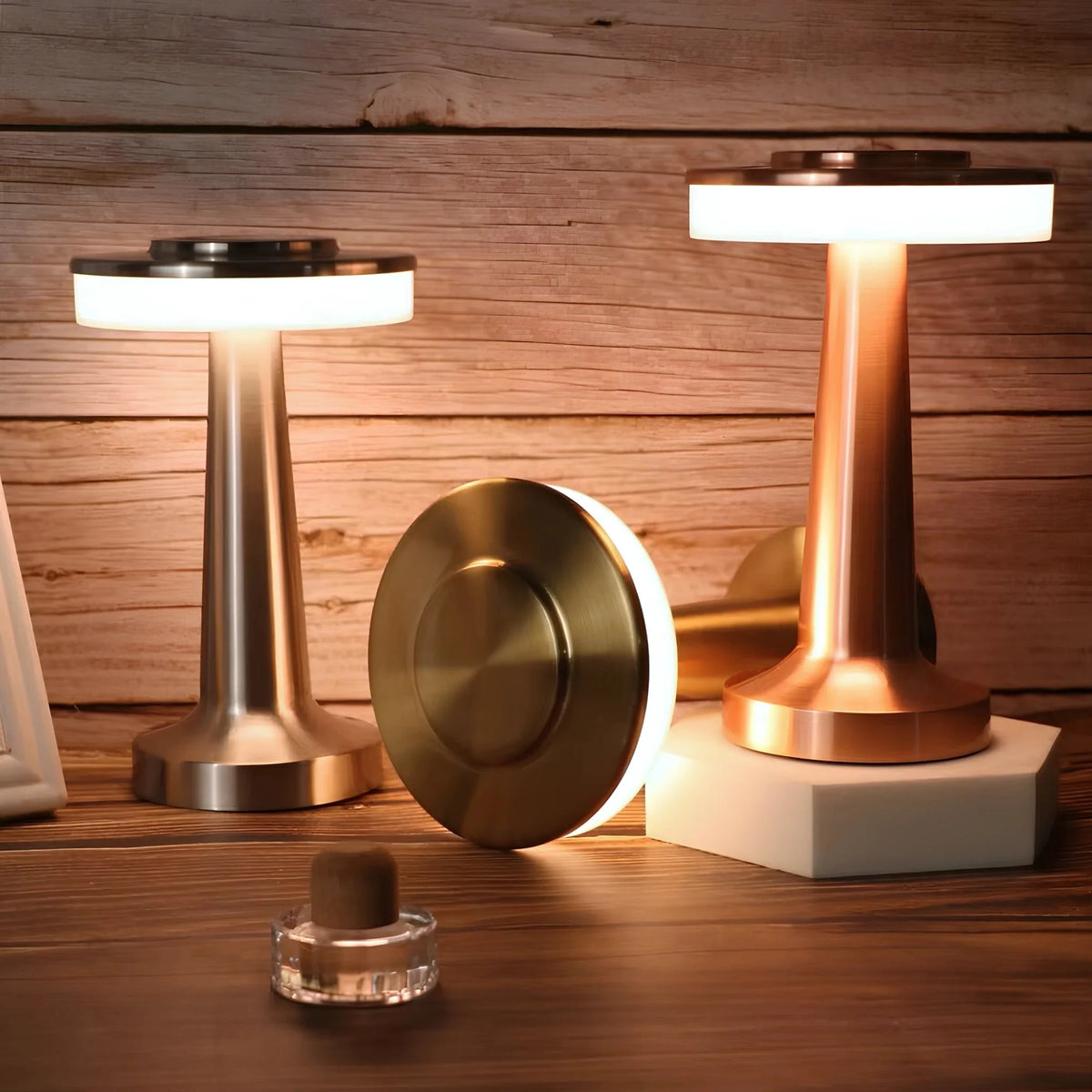 Table Lamp Cordless Metal USB Rechargeable & Dimmable