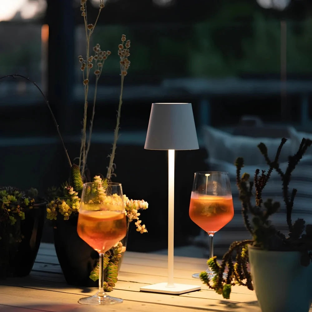 Table Lamp Cordless Touch Dimmable Weighted Metal Base