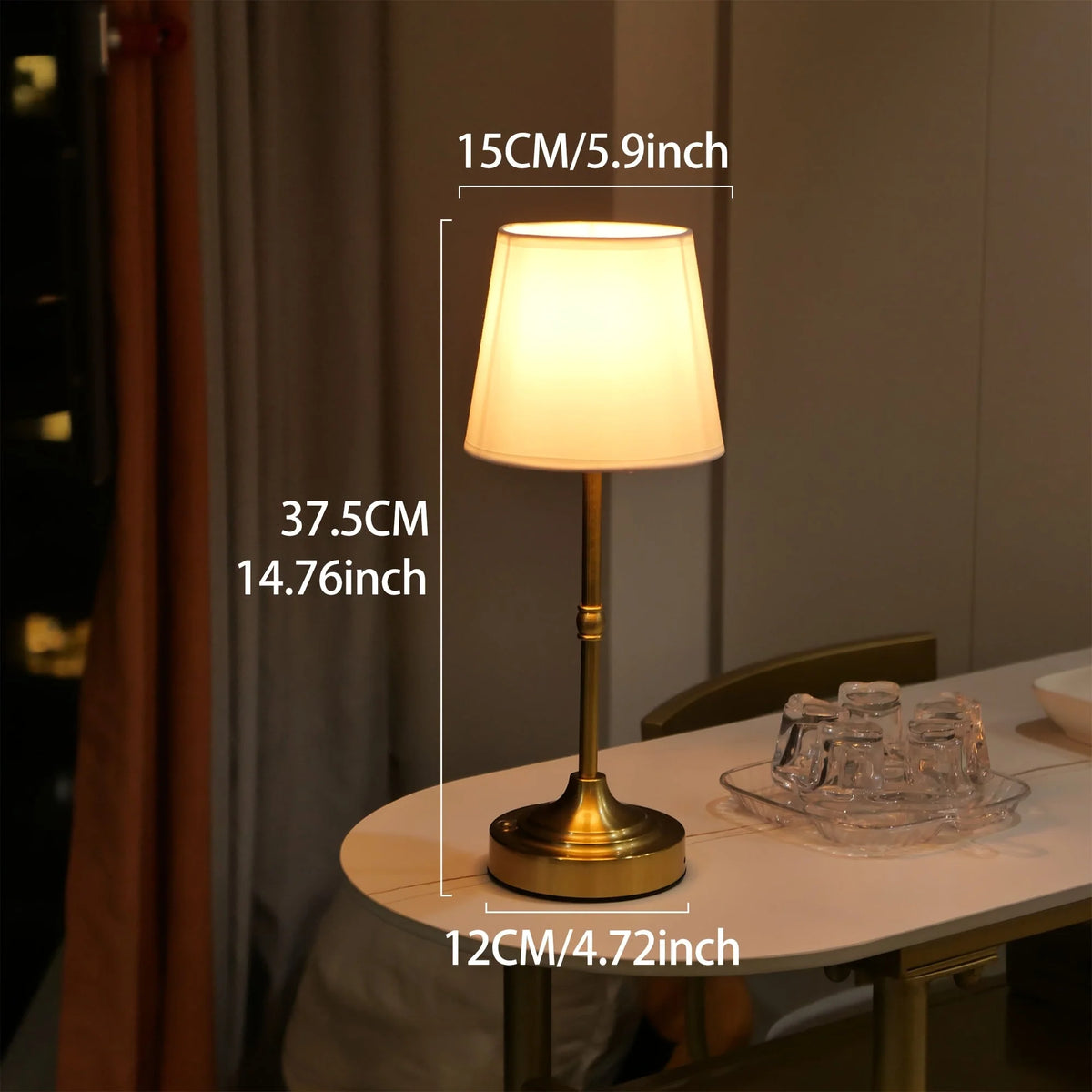 Table Lamp Cordless USB Rechargeable Stepless Dimming