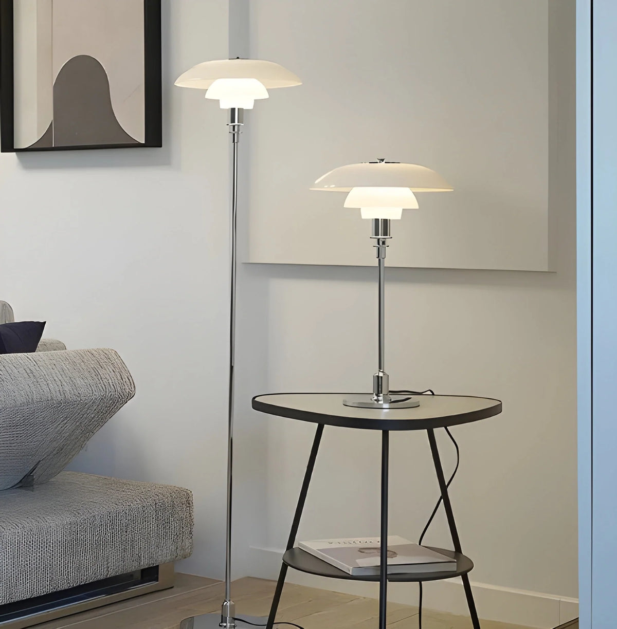Table Lamp Dimmable Glass Shade Scandinavian Design