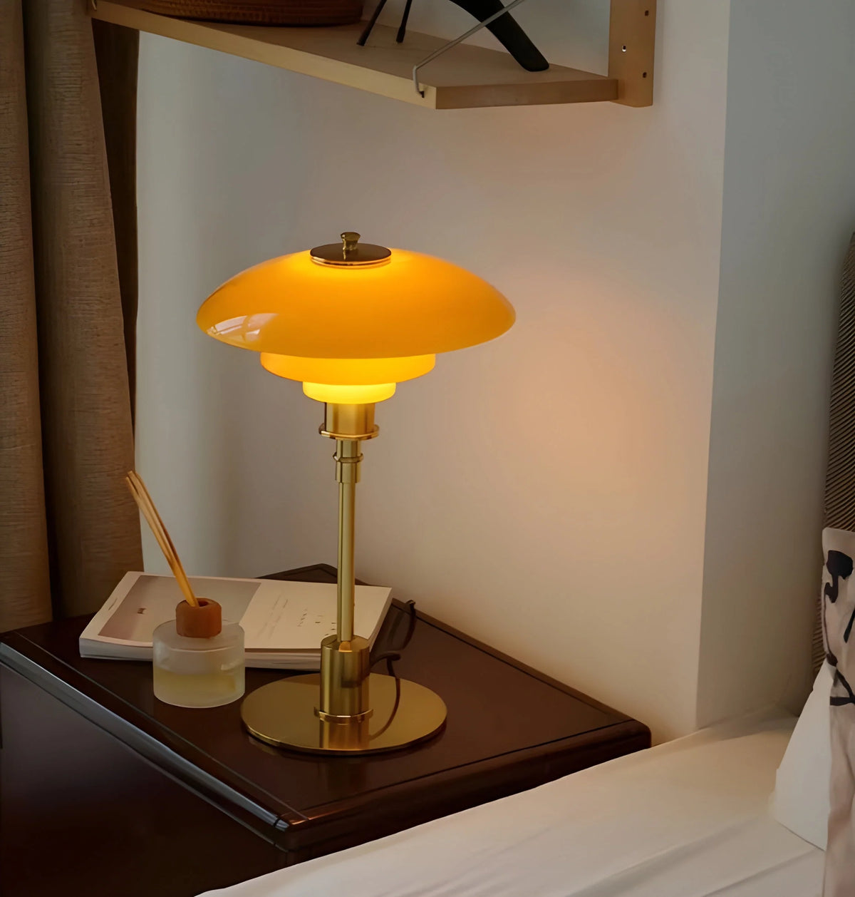 Table Lamp Dimmable Glass Shade Scandinavian Design